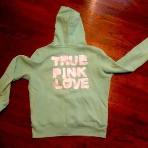 Cute Victoria Secret Pink Zip Hoodie! Large!